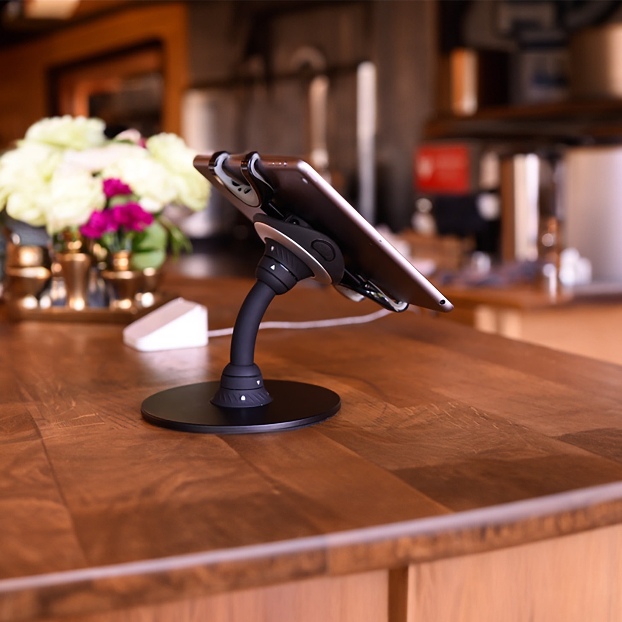 Rhino kit on cafe counter with tablet mounted